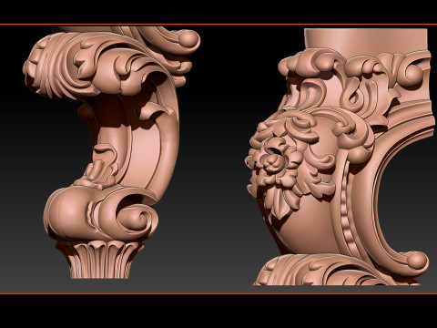 Classic Table and Chair Leg Model Kit - 059 3D Принт Модель