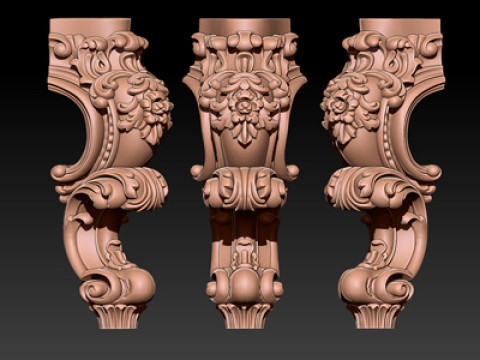 Classic Table and Chair Leg Model Kit - 059 3D Принт Модель