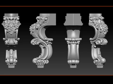 Classic Table and Chair Leg Model Kit - 059 3D Print Model