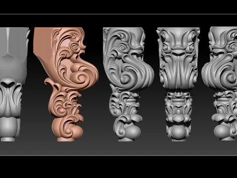 Classic Table and Chair Leg Model Kit - 061 3D Print Model
