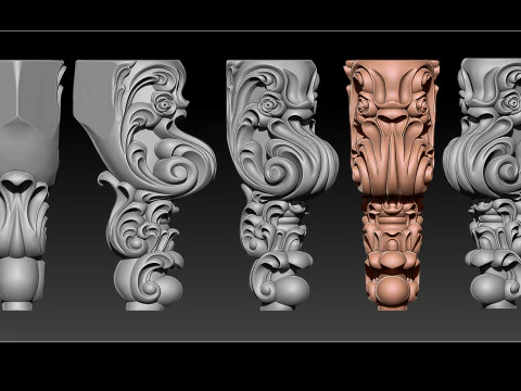 Classic Table and Chair Leg Model Kit - 061 3D Print Model