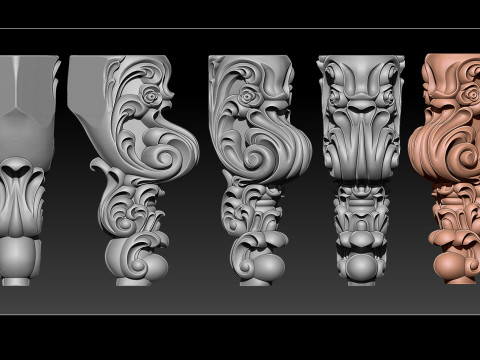 Classic Table and Chair Leg Model Kit - 061 3D 프린트 모델