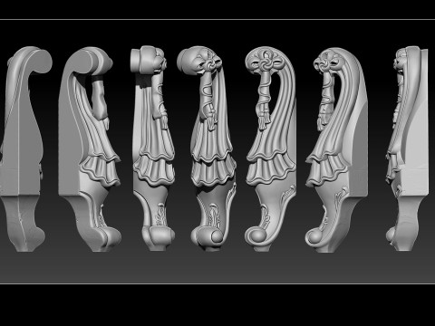 Classic Table and Chair Leg Model Kit 062 Modelo de Impressão 3D