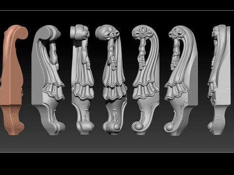 Classic Table and Chair Leg Model Kit 062 Modelo de Impressão 3D
