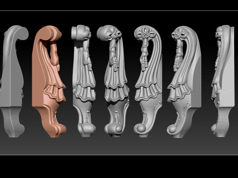 Classic Table and Chair Leg Model Kit 062 Modelo de Impressão 3D