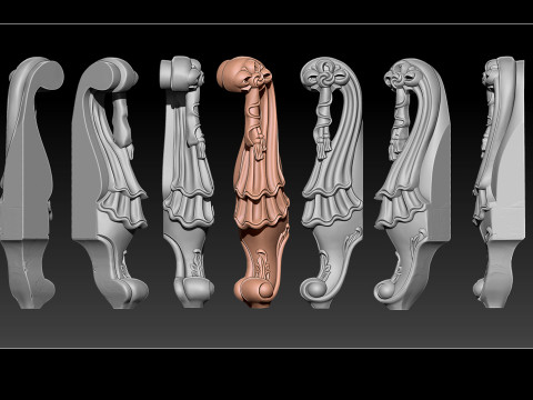 Classic Table and Chair Leg Model Kit 062 Modelo de Impressão 3D