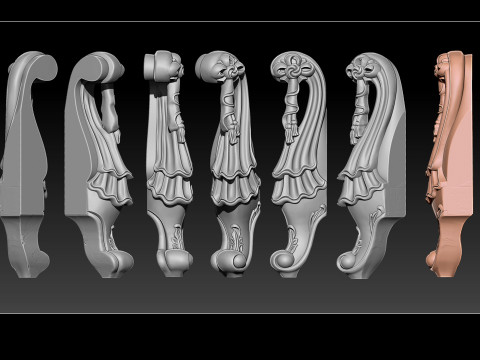 Classic Table and Chair Leg Model Kit 062 Modelo de Impressão 3D