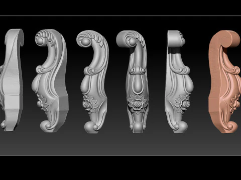 Classic Table and Chair Leg Model Kit -063 3D Print Model