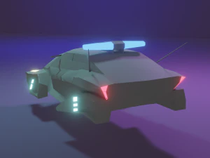 Car police cyberpunk 3D Model