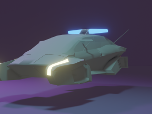 Car police cyberpunk 3D Модель