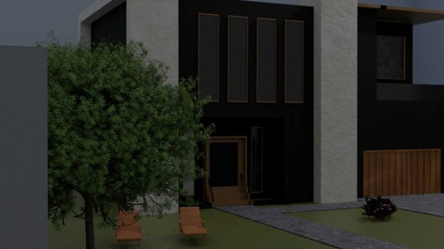 Town home 3D-Modell .c4d .max .obj .3ds .fbx .stl .blend 