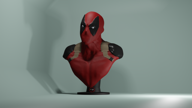 Deadpool Bust Model do druku 3D .c4d .max .obj .3ds .fbx .stl .blend