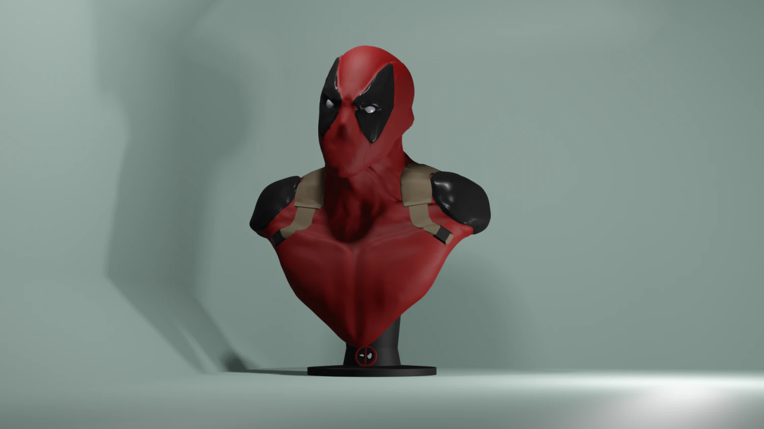 Deadpool Bust 3D Print Model .c4d .max .obj .3ds .fbx .stl .blend 