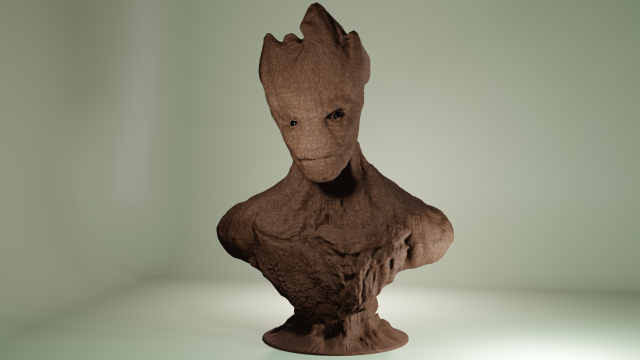 Groot Bust 3D Принт Модель .c4d .max .obj .3ds .fbx .stl .blend 