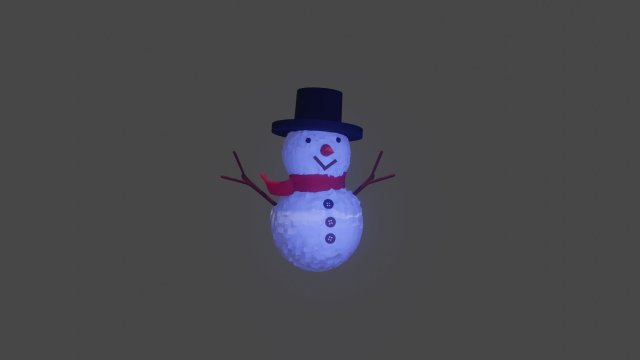 Snowman 3D Model .c4d .max .obj .3ds .fbx .stl .blend 
