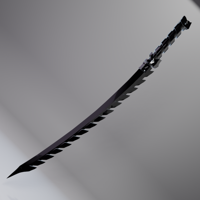 Katana with fangs 3D Model .c4d .max .obj .3ds .fbx .stl .blend 