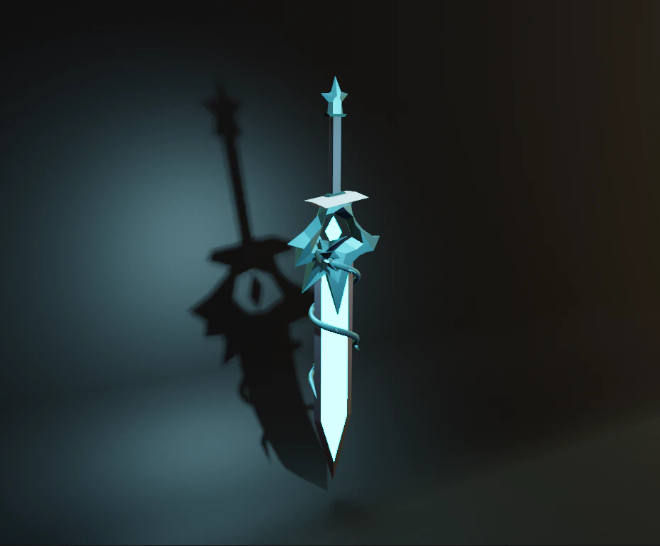 Ice sword 3D Model .c4d .max .obj .3ds .fbx .stl .blend 