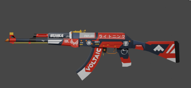 Ak-47 3D Модель .c4d .max .obj .3ds .fbx .stl .blend 