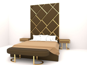 Luxuries double bed collection 3D-Modell