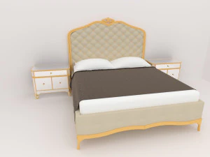 Luxuries double bed collection 3D Model