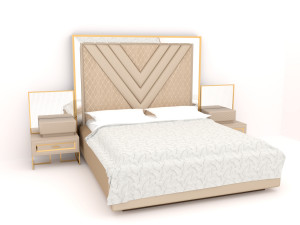 Luxuries double bed collection 3D-Modell