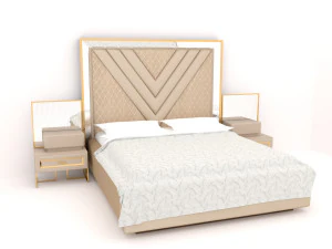 Luxuries double bed collection 3D Model