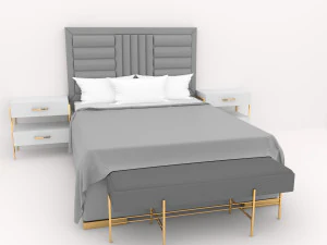 Luxuries double bed collection 3D Model