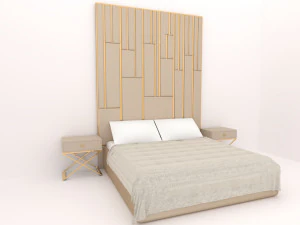 Luxuries double bed collection 3D Model