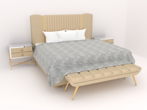Luxuries double bed collection 3D-Modell