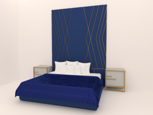 Luxuries double bed collection 3D-Modell
