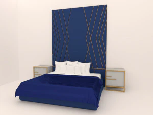 Luxuries double bed collection 3D Model