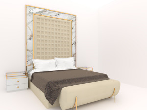 Luxuries double bed collection 3D-Modell
