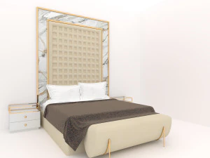 Luxuries double bed collection 3D Model