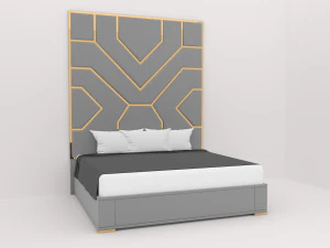 Luxuries double bed collection 3D Model