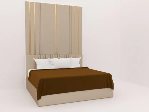 Luxuries double bed collection 3D Model