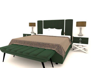 Luxuries double bed collection 3D Model
