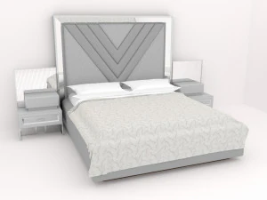 Luxuries double bed collection 3D Model