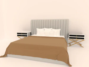Luxuries double bed collection 3D Model