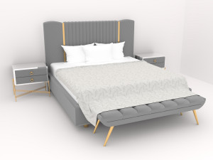 Luxuries double bed collection 3D-Modell