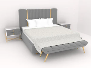 Luxuries double bed collection 3D Model