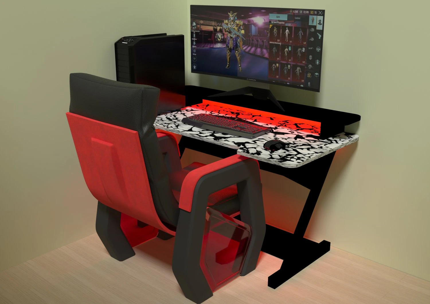 Game chair 3D Model .c4d .max .obj .3ds .fbx .stl .blend 