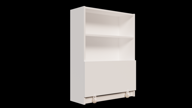 Bookcase with drawer White cupboard Modello 3D .c4d .max .obj .3ds .fbx .stl .blend 