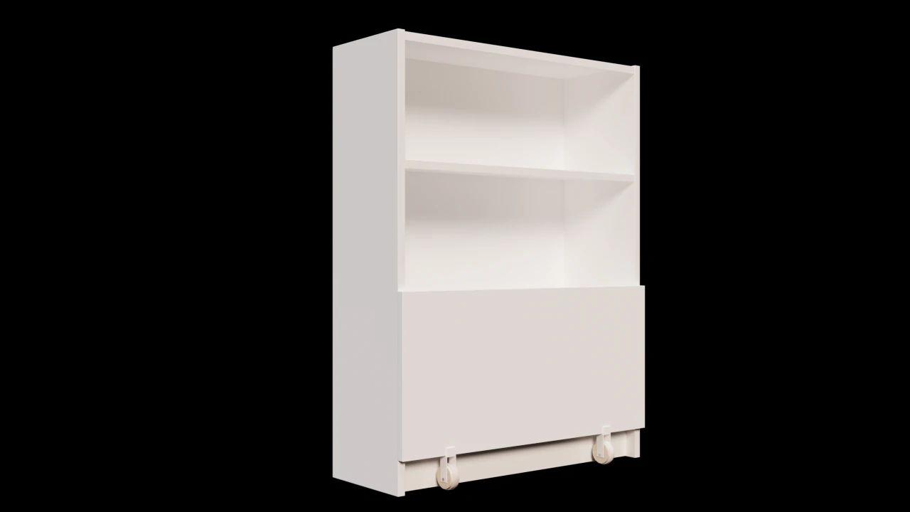 Bookcase with drawer White cupboard 3D Model .c4d .max .obj .3ds .fbx .stl .blend