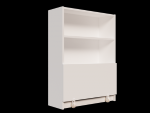 Bookcase with drawer White cupboard 3D Model