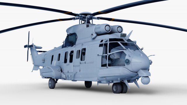Eurocopter EC 725 3D 模型 .c4d .max .obj .3ds .fbx .stl .blend 