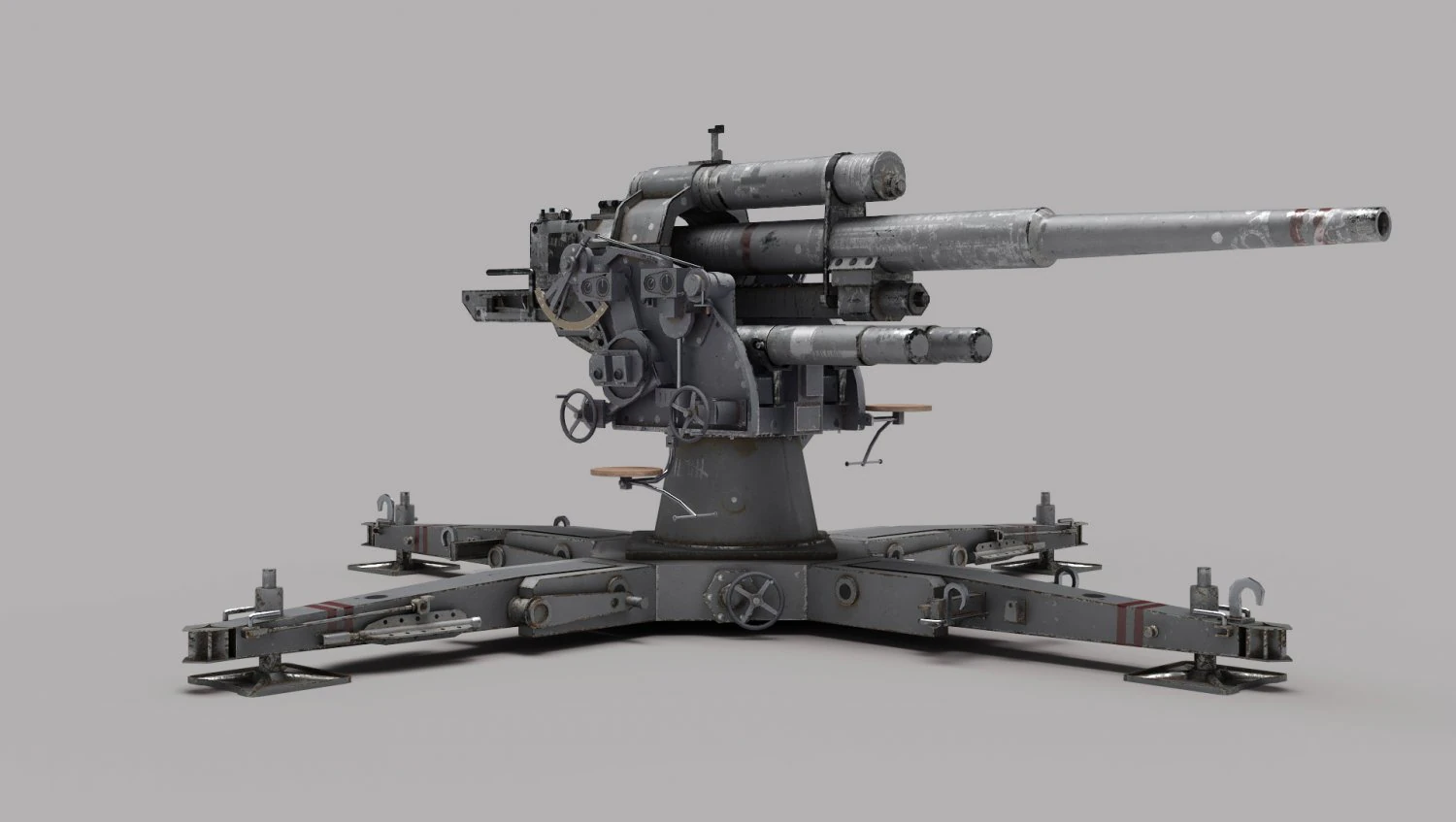 Cannon Flak 3D Model .c4d .max .obj .3ds .fbx .stl .blend 