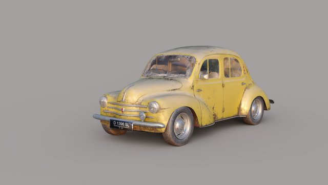Renault 4-1960 3D Model .c4d .max .obj .3ds .fbx .stl .blend