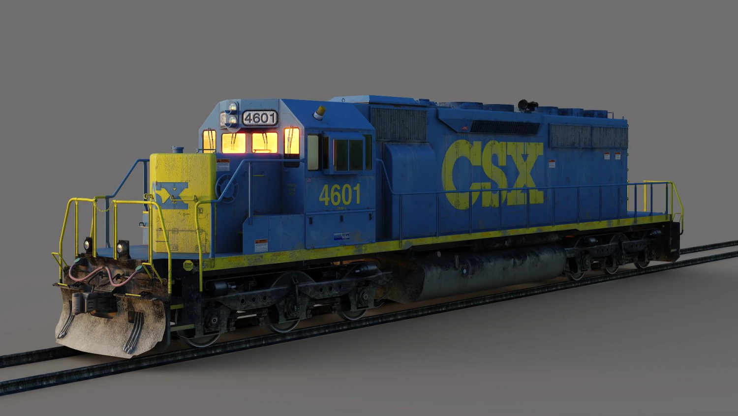 Electro-Motive Diesel SD40 3D Model .c4d .max .obj .3ds .fbx .stl .blend 