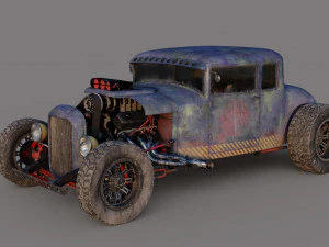 Precipitação de carros em estradas quentes Modelo 3D