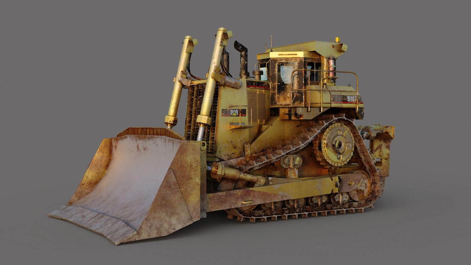 Heavy Bulldozer 3D Model .c4d .max .obj .3ds .fbx .stl .blend 